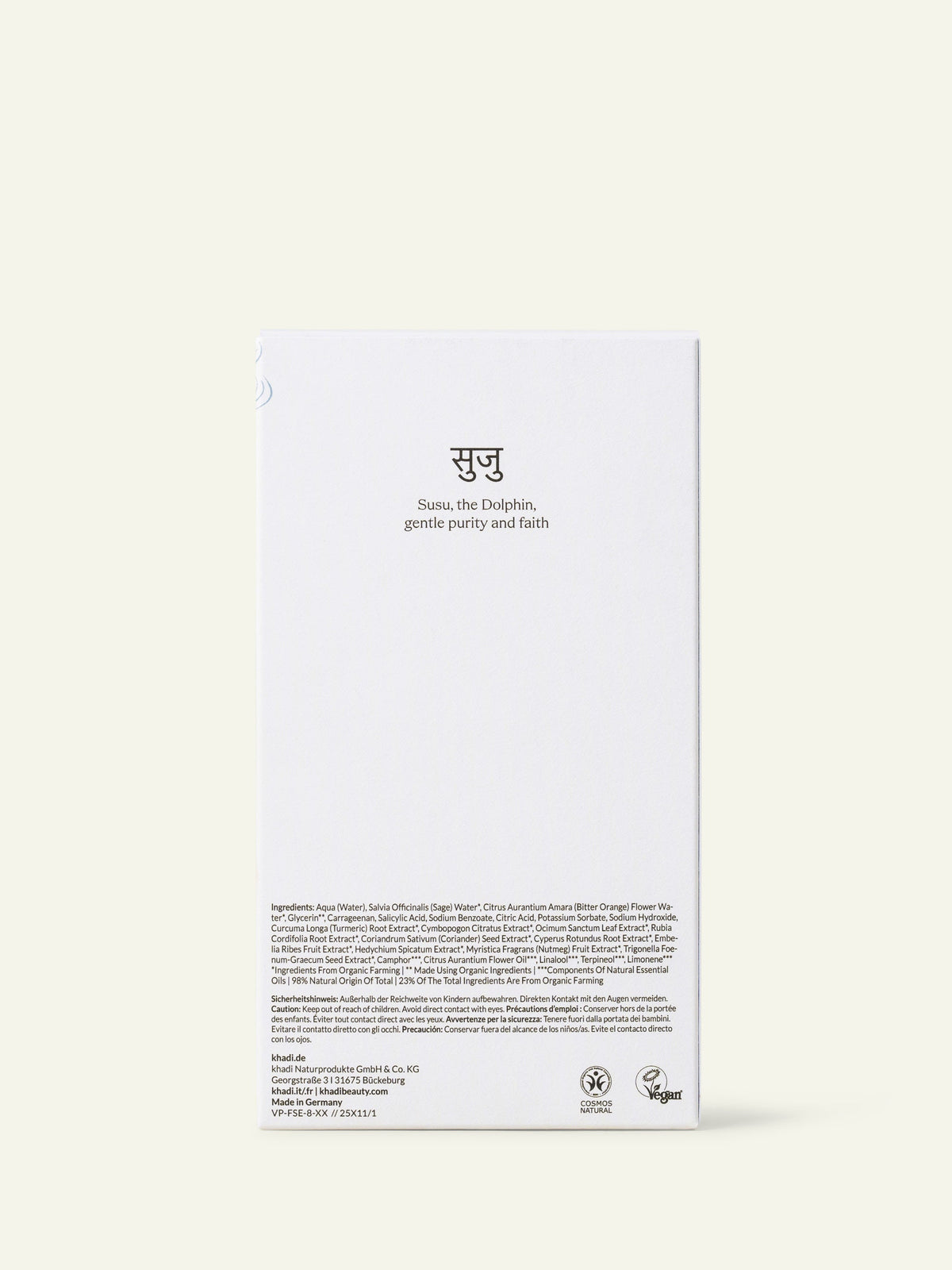 khadi Ayurveda Skin Susu Pure Serum box