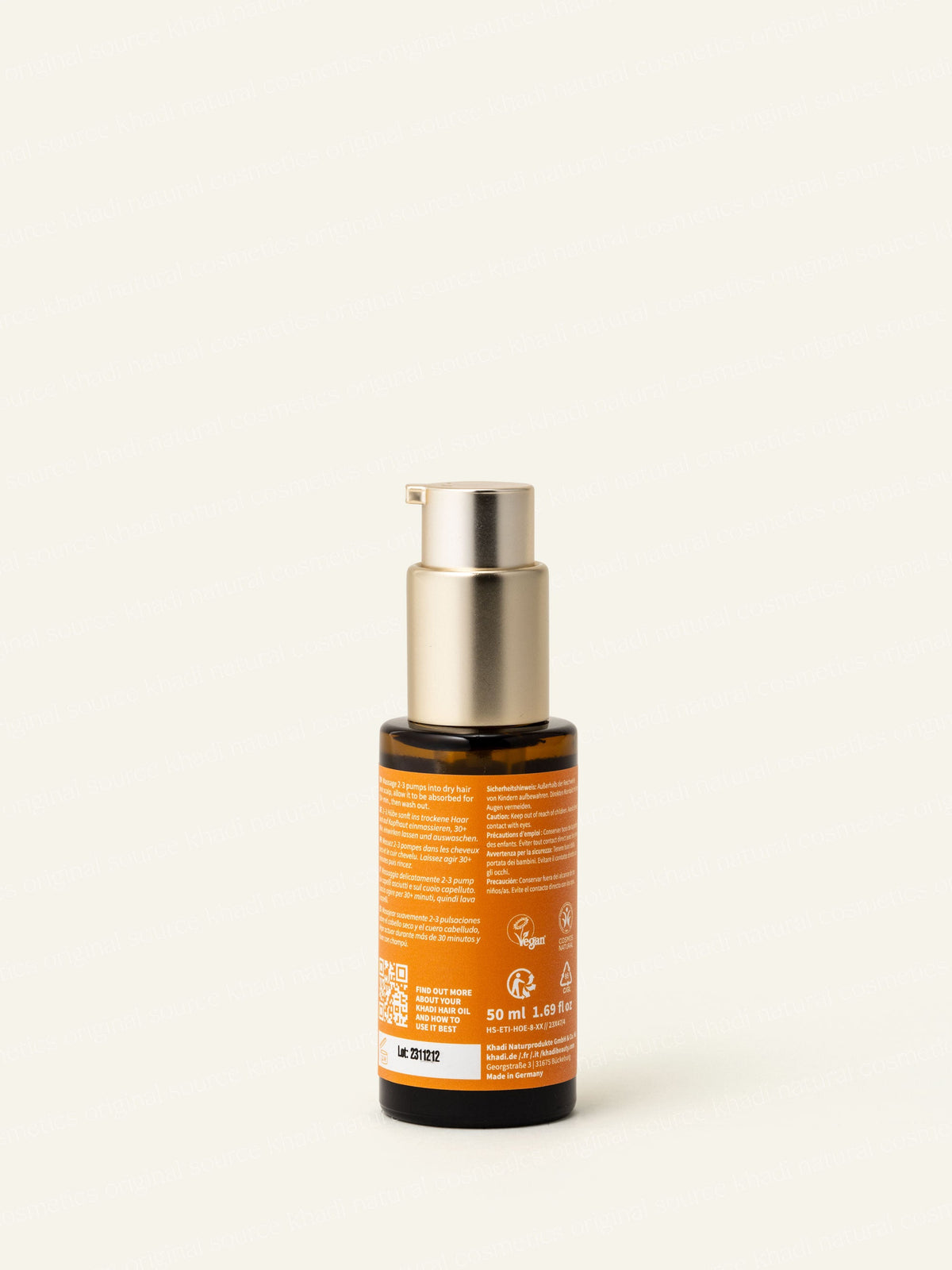 khadi Vitality Grow Hair Oil zdjęcie produktu z tyłu opakowania
